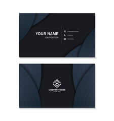 Wall Mural - Dark abstract wave line business card design