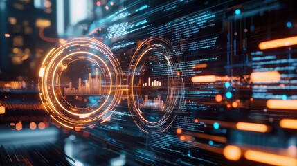 Poster - Futuristic Digital Data Visualization for Financial Analytics and Market Intelligence
