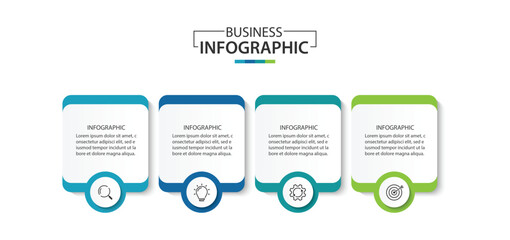 Wall Mural - vector infographic label design template with icons and 4 options or steps