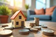 © NeedMoreMars - Exploring the Intricacies of Real Estate Investment: A Model House Surrounded by Coins Symbolizing Financial Growth and Prosperity in a Cozy Home Setting