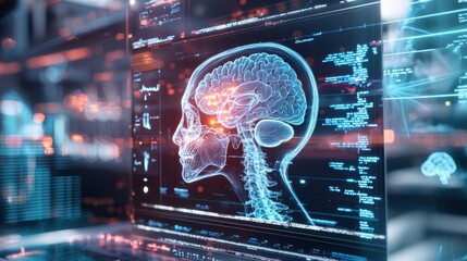Poster - digital brain visualization with advanced neural technology interface