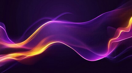Poster - A vibrant display of purple and yellow light forms dynamic waves that twist and flow through the darkness, creating an enchanting atmosphere full of movement and energy