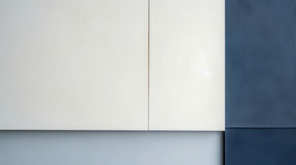 Poster - Minimalist Geometric Composition with Two Intersecting Planes in Neutral Tones and Depth