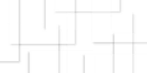 Leinwandbilder - Abstract white and grey geometric overlapping square pattern, design of technology background with shadow. abstract square background geometry shine and element template for web presentation design	
