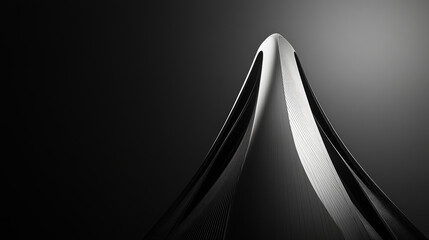 Poster - sleek minimalist skyscraper with solid black background
