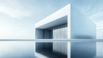 Poster - Modern minimalist school building with sleek design and