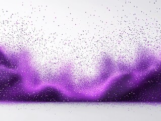 Poster - Purple glitter explosion on white background creating a magical and festive abstract scene