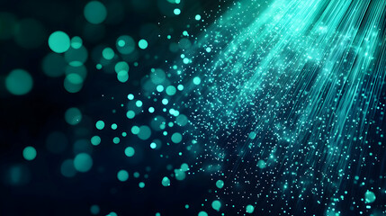 Poster - An abstract background featuring ethereal light rays and luminous particles, creating a mesmerizing visual effect.