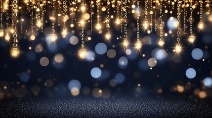 Fototapete - A detailed background featuring glowing elements and binary code set against a dark blue backdrop, ideal for technology themes