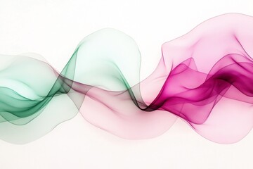 Poster - A dreamy watercolor blending two complementary shades, like magenta and green, into a flowing abstract design representing harmony