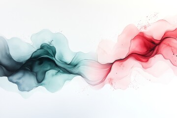Poster - A dreamy watercolor blending two complementary shades, like magenta and green, into a flowing abstract design representing harmony