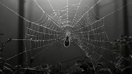 Halloween spiderweb ai generated background