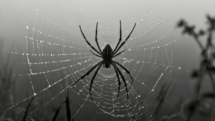Halloween spiderweb ai generated background