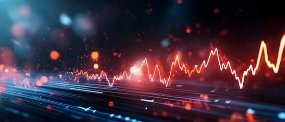 Poster - Dynamic digital waveform representing innovation, energy, and modern technology in stunning visual form.