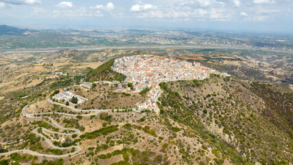 Wall Mural - Aerial view of the town of Rotondella located on a hill in Basilicata, Italy. 