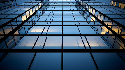 Wall Mural - Modern Building Glass Facade Illustration