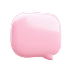 Aufkleber - 3d icon Glossy pink speech bubble on transparent background, symbolizing communication and conversation