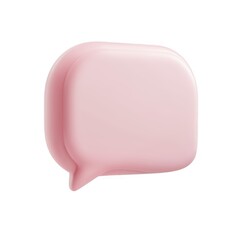Poster - 3d icon of a pink speech bubble chat online with glossy finish, ideal for adding text or icons, on a isolated transparent background