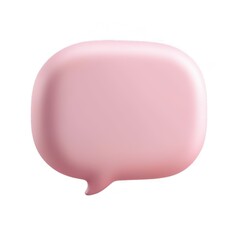 Poster - 3d icon of a pink speech bubble chat online with glossy finish, ideal for adding text or icons, on a isolated transparent background