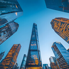 Wall Mural - Modern Skyscrapers, Cityscape Illustration