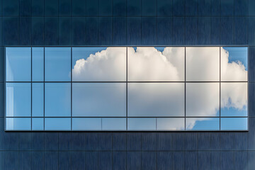 Sticker - Cloud Reflection in Modern Building Window