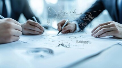 Poster - Business Team Analyzing Financial Data and Making Strategic Decisions