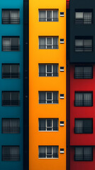 Sticker - Colorful Building Facade Illustration