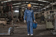 © ENGINEER - STUDIO - worker in uniform work in warehouse