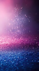 Poster - Glittering surface with pink and blue light creating a magical and festive abstract background