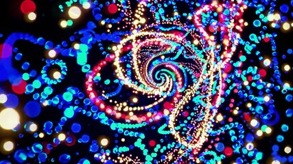 Poster - Colorful lights dance in a mesmerizing display during nighttime celebration in vibrant urban setting
