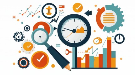 Poster - Abstract Infographic Elements with Charts Graphs and Analytics Symbols for Business Planning and Strategy