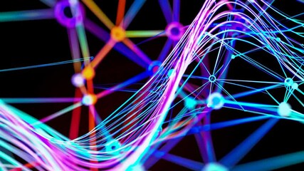 Leinwandbilder - Colorful visualization of abstract data structures showcasing patterns and connections in technology