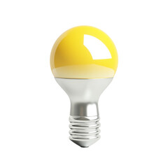 Poster - Yellow Light Bulb on White Background for Bright Lighting Ideas