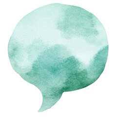 Poster - Watercolor Speech Bubble in Soft Green Color for Creative Use