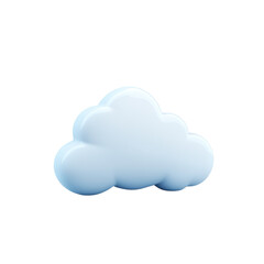 Poster - Soft Blue Cartoon Cloud Illustration for Graphic Design Projects