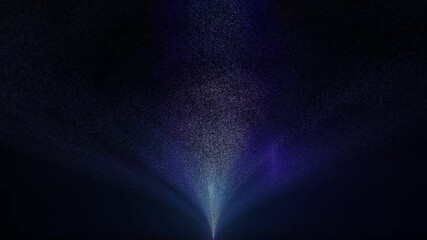 Wall Mural - Glowing abstract particle wave flowing from bottom on dark background. Big data, AI, crypto currency modern animation