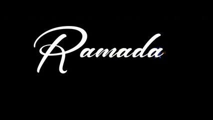 Ramadan Kareem animated script text on alpha background. Ideal for Ramadanthemed social media posts, website banners, and promotional materials.