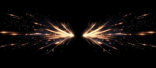 Poster - vibrant firework celebration abstract design with radiant sparks and black background featuring ampl