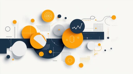 Poster - Vibrant Abstract Geometric Shapes Composition for Modern Graphic Design and Digital