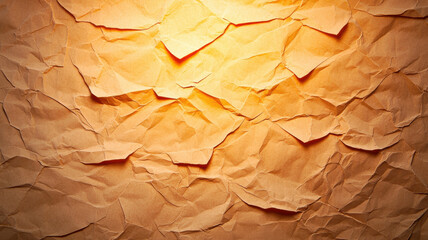 Wall Mural - Minimalist Textures of Paper Concept, Crumpled parchment paper texture with warm lighting creates unique backdrop