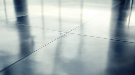 Poster - close up of precision engineered smooth steel sheet with reflective surface and empty copy space for