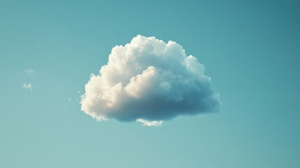 Poster - futuristic cloud computing concept with soft white cloud against blue sky for digital download and b
