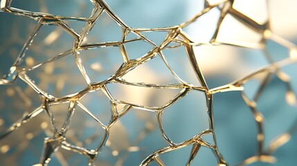 Poster - Abstract Close-up of Fragile Glass-Like Structure Under Bright Light