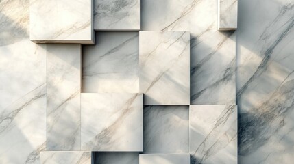 Wall Mural - Textured rectangular marble stone surface with soft shadows, ideal for elegant business backgrounds or luxury designs in neutral tones.