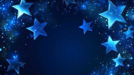 Wall Mural - dark blue background with a star pattern, dark blue color palette, star pattern, dark blue backgroun