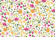 © taisiyakozorez - Cute feminine seamless watercolor pattern with little tiny wildflowers, hand drawn, not AI