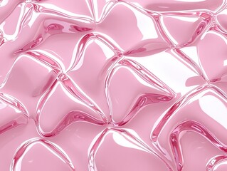 Aufkleber - Pink Liquid Abstract:  A captivating abstract image featuring a mesmerizing pattern of glossy, pink liquid forms. The interplay of light and shadow creates a luxurious and fluid texture. 