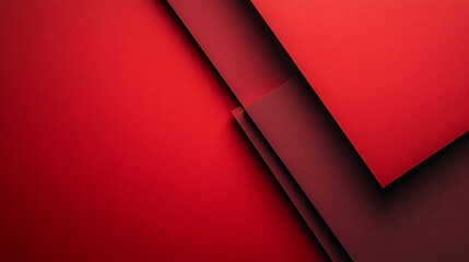Leinwandbilder - Geometric red background creating three-dimensional effect with shadows