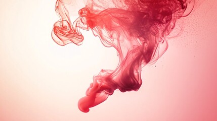 Poster - Red ink swirling in water creating abstract shapes