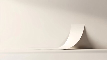 Aufkleber - Blank white paper curled up from floor on empty background